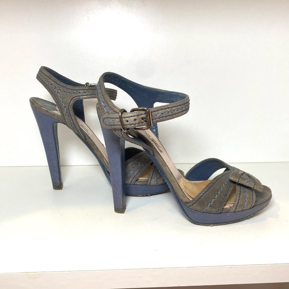 Miu Miu Gray Heeled Sandals - Picture 2 of 7
